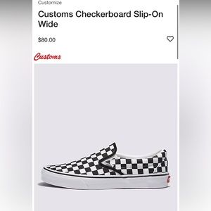 Customs checkerboard slip on wide Vans